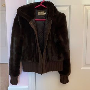 Juicy Couture Faux Fur Hooded Bomber Jacket